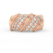 2Ct Round Cut Moissanite Men Cluster Wedding Band Ring 14K Yellow Gold Plated